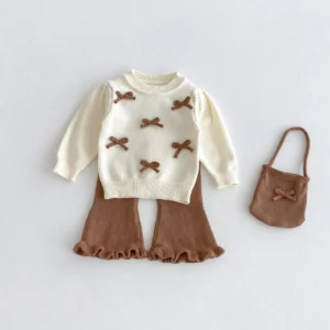Baby Girl 3-Piece Knitted Outfit Set