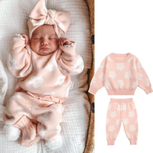 Autumn Cotton Baby Sweater Set