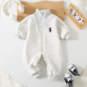 Infant Winter Romper with Zipper Outfits for Newborn Girls Boys