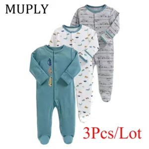 3 Pcs/Lot Long Sleeve Girl Romper Soft Newborn Jumpsuits Clothes