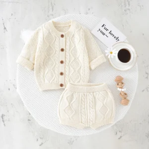 Boys Girl Sweater Long Sleeve Cardigan+Pants