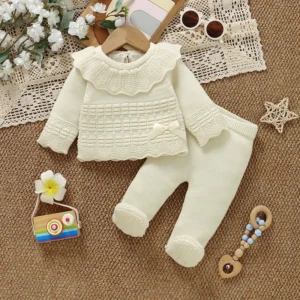Girls Sets Winter Long Sleeve Knitted Sweater
