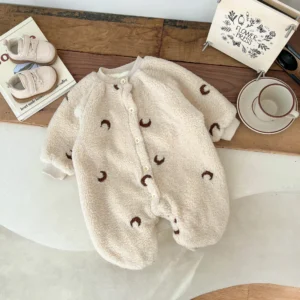 Winter New Baby Long Sleeve Plush Romper